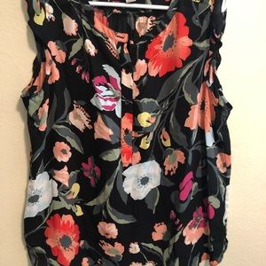 Vibrant floral short sleeved blouse